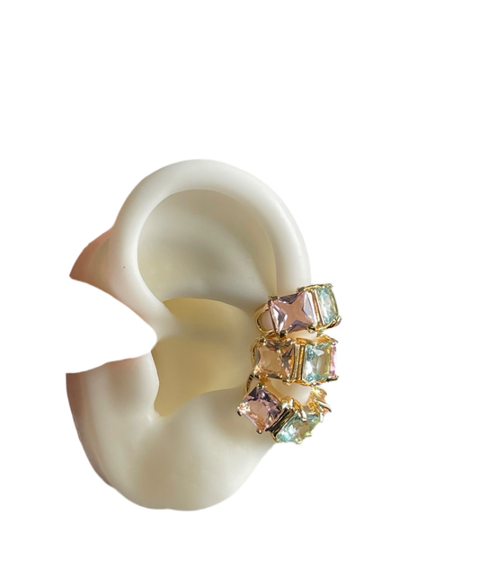 Color crystal earcuff